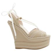 Pre-owned Canvas heels Miu Miu Pre-owned , Beige , Dames