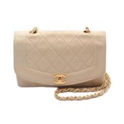 Pre-owned Leather chanel-bags Chanel Vintage , Beige , Dames