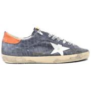 Superstar Grey White Orange Sneakers Golden Goose , Gray , Heren