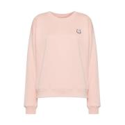 Sweatshirt met vossenmotief en ronde hals Maison Kitsuné , Pink , Dame...