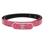 Pre-owned Leather belts Chanel Vintage , Pink , Dames