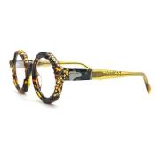 Ronde Tortoise Gouden Blad Bril Kuboraum , Brown , Dames