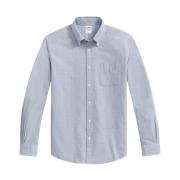 Blauw Regular Fit Oxford Cloth Vrijdag Sportoverhemd met Polo Button D...