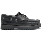 Zeilen Man Lage Geolied Leren Schoenen Docksteps , Black , Heren