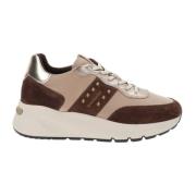 Leren Sneakers voor Vrouwen Nerogiardini , Brown , Dames