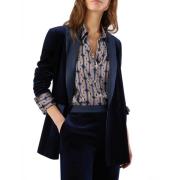 Blauwe Fluweel Blazer Jerry Model Pennyblack , Blue , Dames