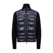 Blauwe Sweater met Donsvulling Moncler , Blue , Heren