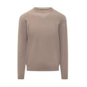 Beige Lambswool Crewneck Sweater Woolrich , Beige , Heren