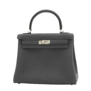 Pre-owned Leather handbags Hermès Vintage , Black , Dames