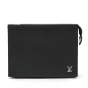 Pre-owned Leather clutches Louis Vuitton Vintage , Black , Dames