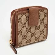 Pre-owned Canvas wallets Gucci Vintage , Beige , Dames