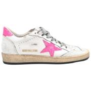 Crack leer glitter ster sneakers Golden Goose , White , Dames