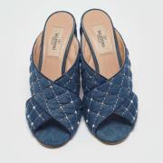 Pre-owned Denim sandals Valentino Vintage , Blue , Dames