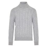 Luxe Cashmere Rollneck Sweater Gran Sasso , Gray , Heren