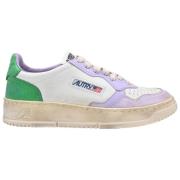 Vintage Lage Top Sneakers Wit/Groen Autry , Multicolor , Dames