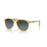 Retro Zonnebril Zwarte Frame Persol , Yellow , Unisex