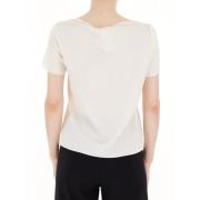 Zijden T-shirt Ludovica Ivoor Pennyblack , Beige , Dames