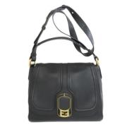 Pre-owned Leather shoulder-bags Fendi Vintage , Black , Dames