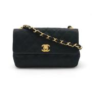 Pre-owned Satin chanel-bags Chanel Vintage , Black , Dames