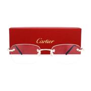 Elegante Rechthoekige Bril met C Décor Cartier , Gray , Unisex