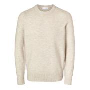 Alpaca Wol Raglan Trui Selected Homme , Beige , Heren