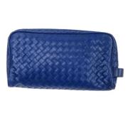 Pre-owned Leather pouches Bottega Veneta Vintage , Blue , Dames