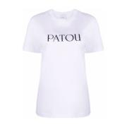 Logo Print Wit T-shirt Patou , White , Dames