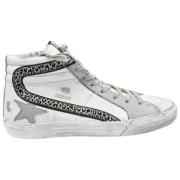 Suede White Grey Leo Sneakers Golden Goose , White , Dames