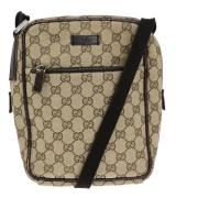 Pre-owned Canvas shoulder-bags Gucci Vintage , Beige , Dames