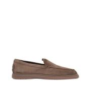 Bruin Leren Instap Plat Schoenen Tod's , Brown , Heren