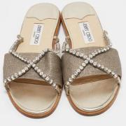 Pre-owned Fabric flats Jimmy Choo Pre-owned , Gray , Dames