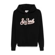 Zwarte hoodie met logo MC2 Saint Barth , Black , Dames