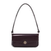 Schoudertas van geborsteld leer Tory Burch , Purple , Dames