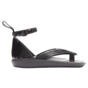 Pre-owned Leather sandals Louis Vuitton Vintage , Black , Dames