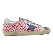 Wit Blauw Grijs Rood Sneakers Golden Goose , Multicolor , Dames