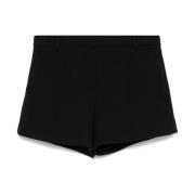 Zwarte Wol Crepe Shorts Gucci , Black , Dames