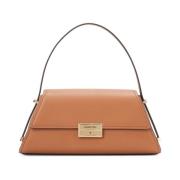 Bruin Leren Schoudertas Foldover Stijl Michael Kors , Brown , Dames