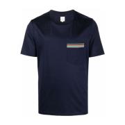 Blauw Gestreept T-shirt met Ronde Hals Paul Smith , Blue , Heren