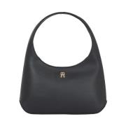 Zwarte Schoudertas voor Vrouwen Tommy Hilfiger , Black , Dames