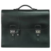 Pre-owned Leather briefcases Hermès Vintage , Black , Heren