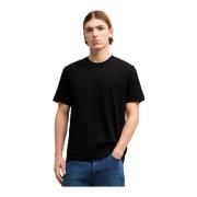 Biologisch Katoenen Jersey T-Shirt - Zwart Ami Paris , Black , Heren