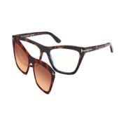 Stijlvolle Zwarte Zonnebril Tom Ford , Brown , Unisex