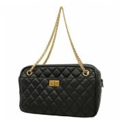 Pre-owned Leather chanel-bags Chanel Vintage , Black , Dames