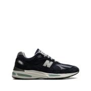 Blauwe Sneakers Mesh Paneling Vetersluiting New Balance , Blue , Heren