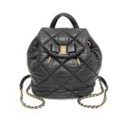 Pre-owned Leather backpacks Salvatore Ferragamo Pre-owned , Black , Da...