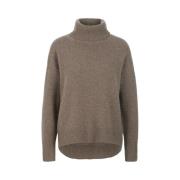 Zachte Cashmere Trui met Hoge Kraag Riani , Brown , Dames