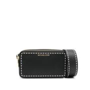 Zwarte leren schoudertas met goudkleurig logo Michael Kors , Black , D...