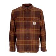 Geruite Lange Mouw Knoopshirt Carhartt Wip , Brown , Heren