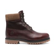 Bordeaux Rode Leren Waterdichte Laarzen Timberland , Red , Heren