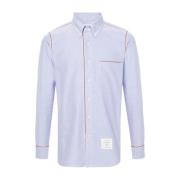 Blauw Oxford Overhemd met Gestreepte Rand Thom Browne , Blue , Heren